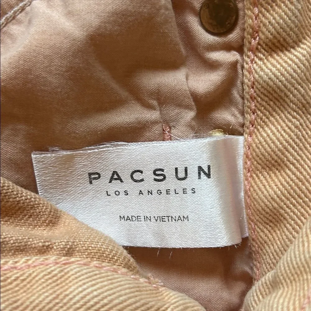 Pacsun Light Orange Bleach Splatter High Rise Festival Jean Shorts
